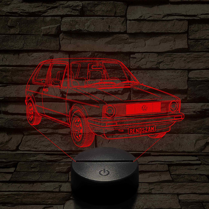 Volkswagen Golf 1 kereklámpás –  7 színű, színváltós 3D LED lámpa