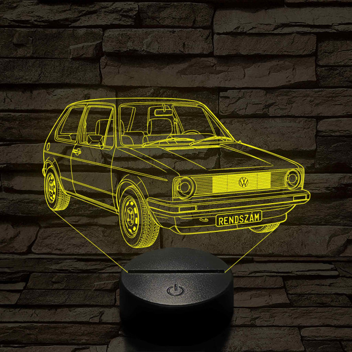 Volkswagen Golf 1 kereklámpás –  7 színű, színváltós 3D LED lámpa