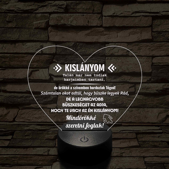 Kislányomnak  7 színű 3D led lámpa