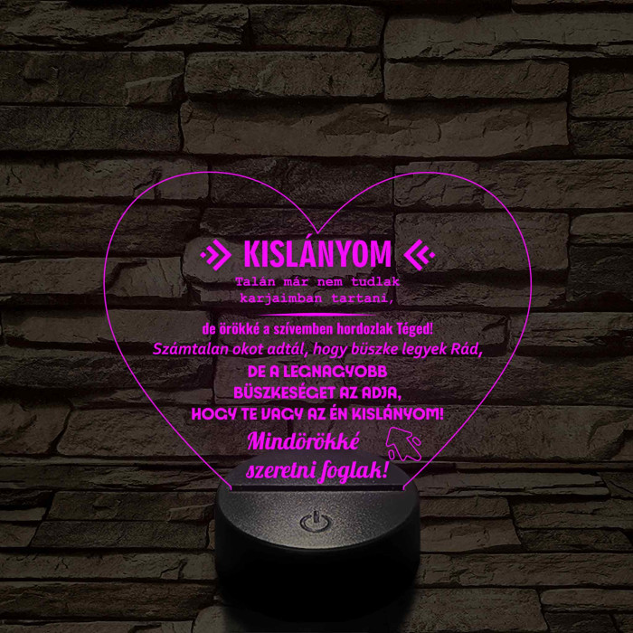 Kislányomnak  7 színű 3D led lámpa