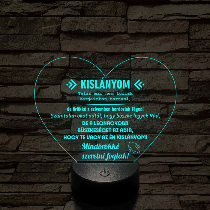 Kislányomnak  7 színű 3D led lámpa