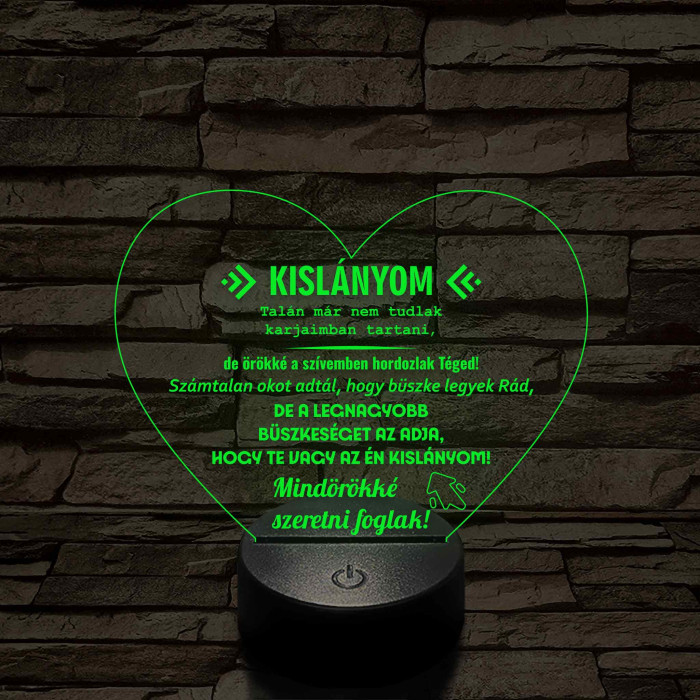 Kislányomnak  7 színű 3D led lámpa