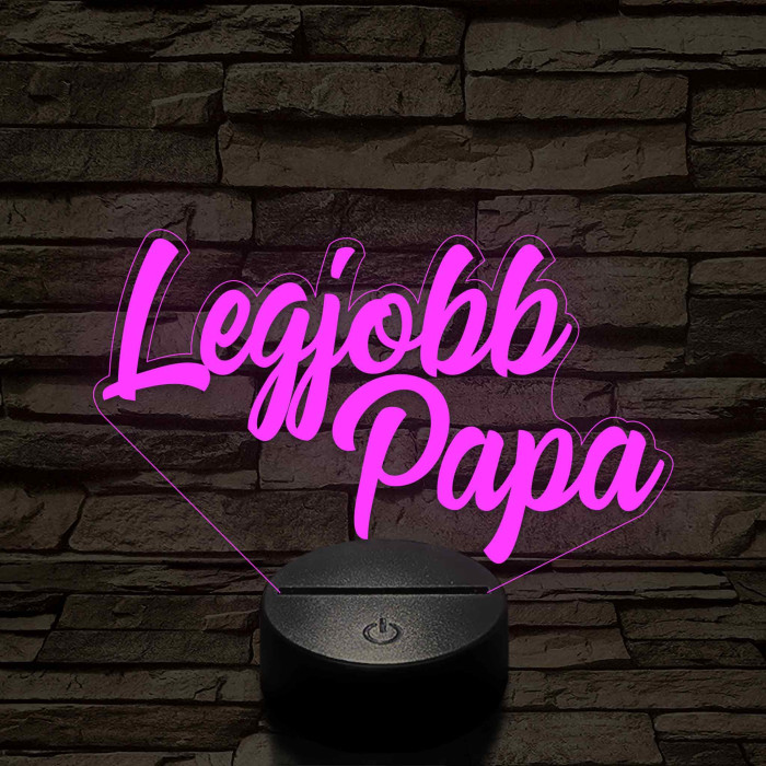 Legjobb Papa - 7 színű 3D led lámpa