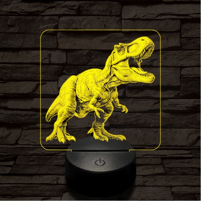 A zsarnokgyík ordítása 7 színű valósághű 3D led lámpa