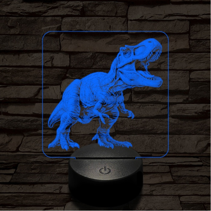 A zsarnokgyík ordítása 7 színű valósághű 3D led lámpa