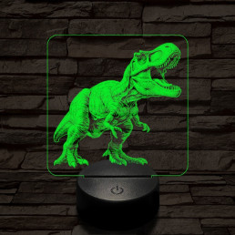 A zsarnokgyík ordítása 7 színű valósághű 3D led lámpa