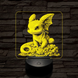 Sárkánybébi 7 színű valósághű 3D led lámpa