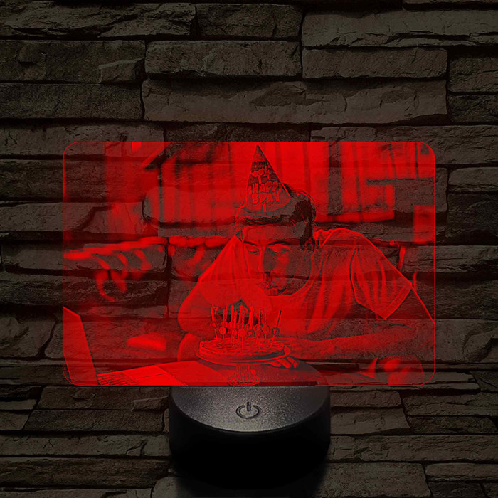 Kedves születésnapi ajándék nőknek és férfiaknak 7 színű 3D led lámpa