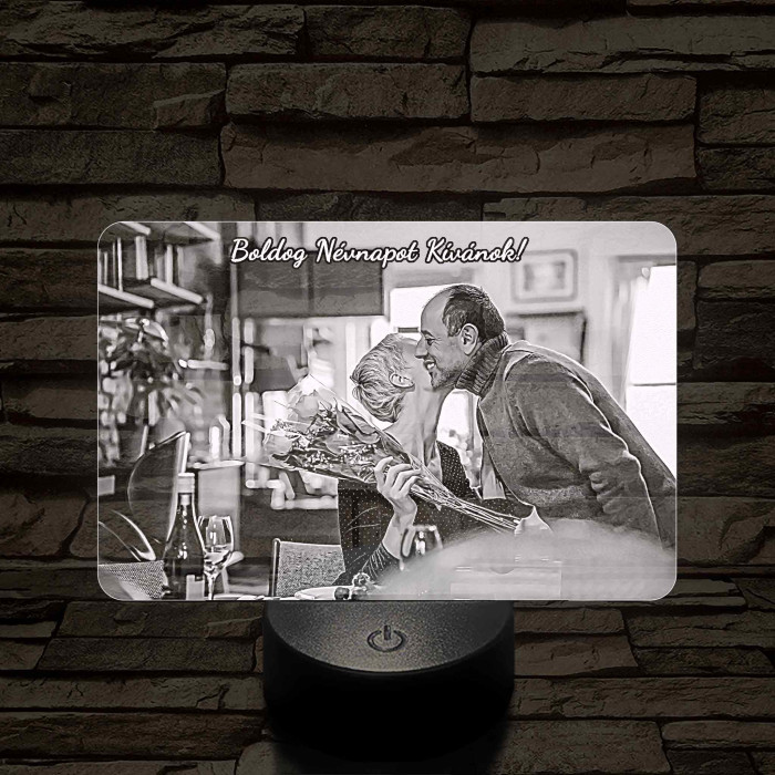 Névnapi meglepetés nőknek és férfiaknak 7 színű 3D led lámpa