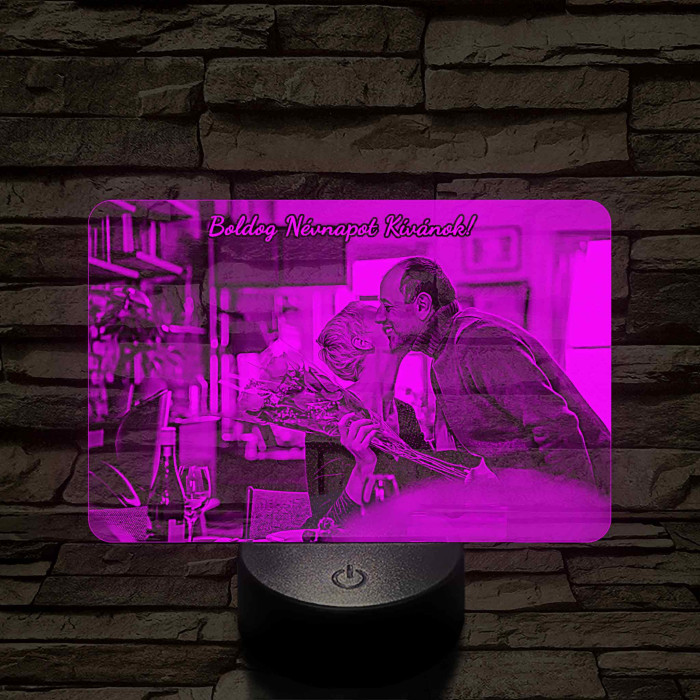 Névnapi meglepetés nőknek és férfiaknak 7 színű 3D led lámpa