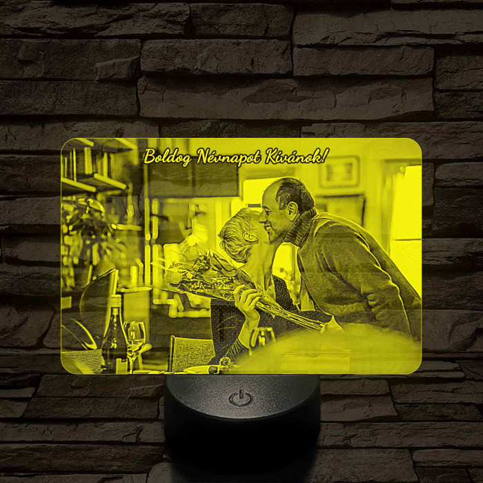 Névnapi meglepetés nőknek és férfiaknak 7 színű 3D led lámpa