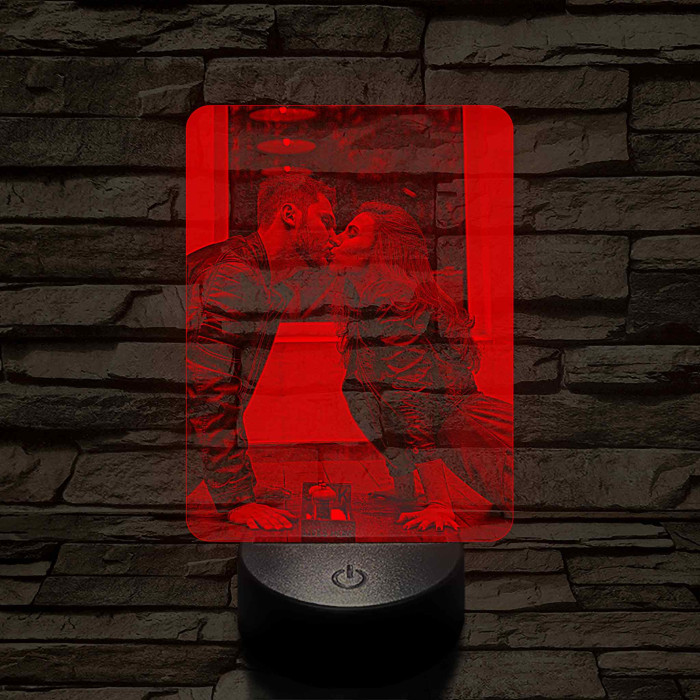 Valentin-napi ajándék nőknek és férfiaknak 7 színű 3D led lámpa