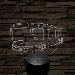 Személyre Szabható Buszos Műanyagtalpas 3D LED Lámpa 