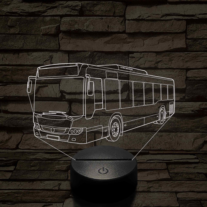 Személyre Szabható Buszos Műanyagtalpas 3D LED Lámpa 