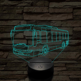 Személyre Szabható Buszos Műanyagtalpas 3D LED Lámpa 