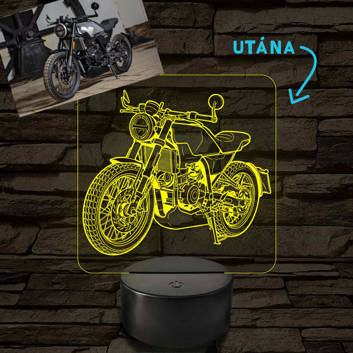 Saját fotó alapján készített vonalas grafika – 7 színű, színváltós LED lámpa