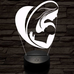 Anya és gyermeke 7 színű 3D led lámpa