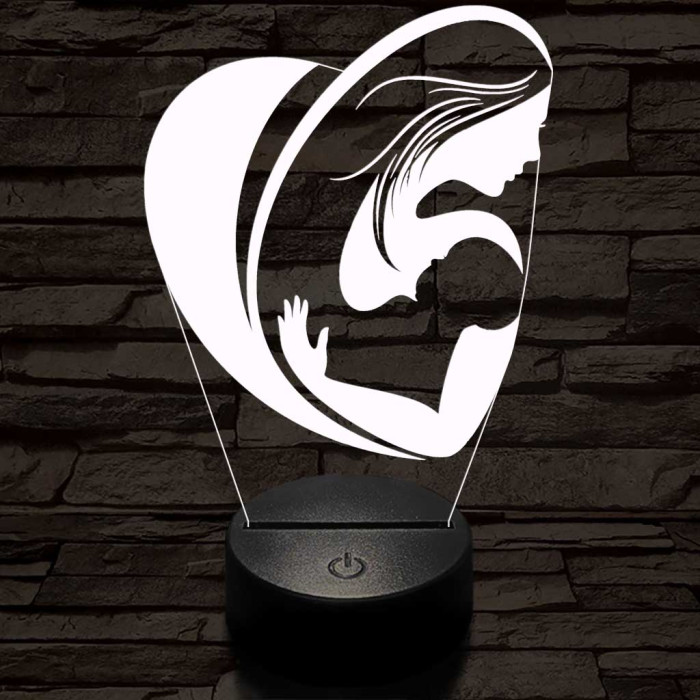 Anya és gyermeke 7 színű 3D led lámpa