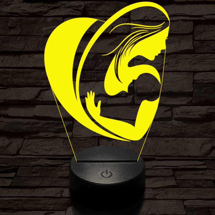 Anya és gyermeke 7 színű 3D led lámpa