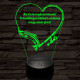 Horgász Love fotógravírozás  7 színű 3D led lámpa
