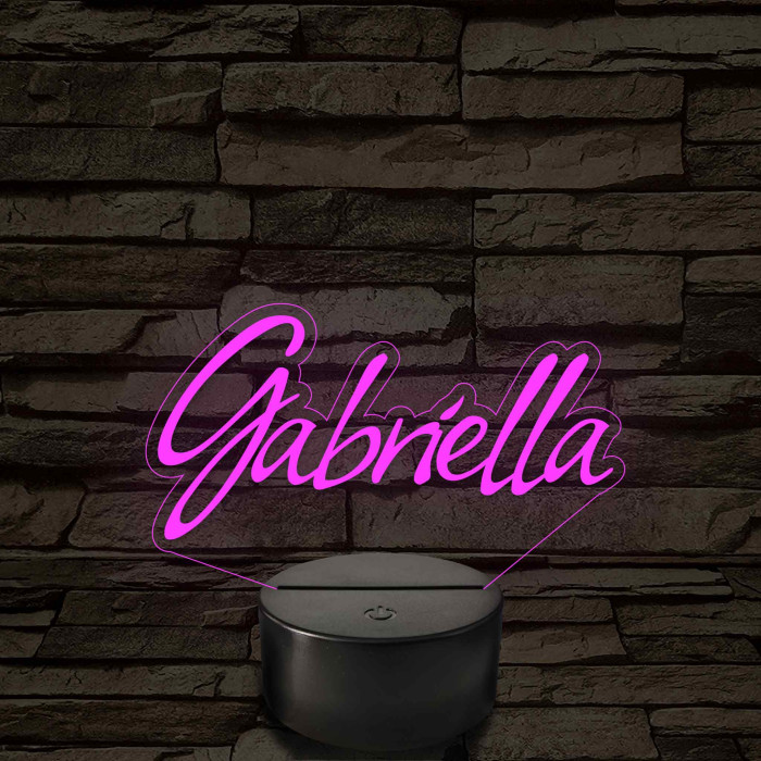 Egyedi név - 7 színű, színváltós 3D led lámpa