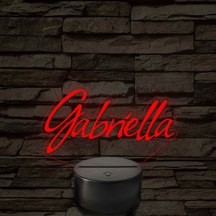 Egyedi név - 7 színű, színváltós 3D led lámpa