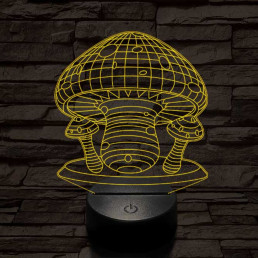 Gombák 7 színű 3D led lámpa