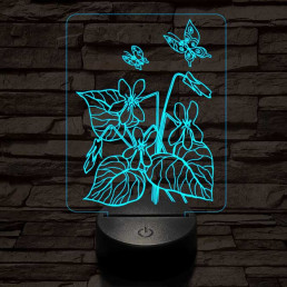 Ibolya  7 színű 3D led lámpa