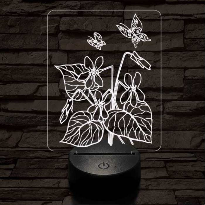 Ibolya  7 színű 3D led lámpa