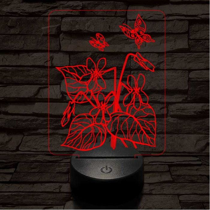 Ibolya  7 színű 3D led lámpa