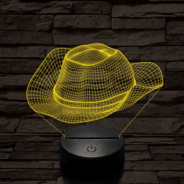 Cowboy kalap  7 színű 3D led lámpa
