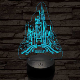 Kastély 7 színű 3D led lámpa