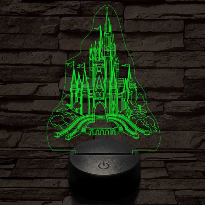 Kastély 7 színű 3D led lámpa