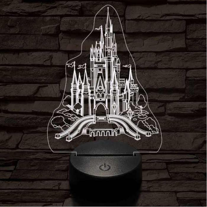 Kastély 7 színű 3D led lámpa