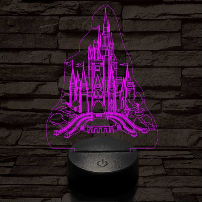 Kastély 7 színű 3D led lámpa