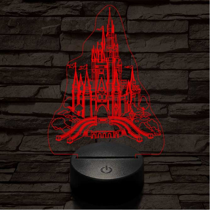 Kastély 7 színű 3D led lámpa