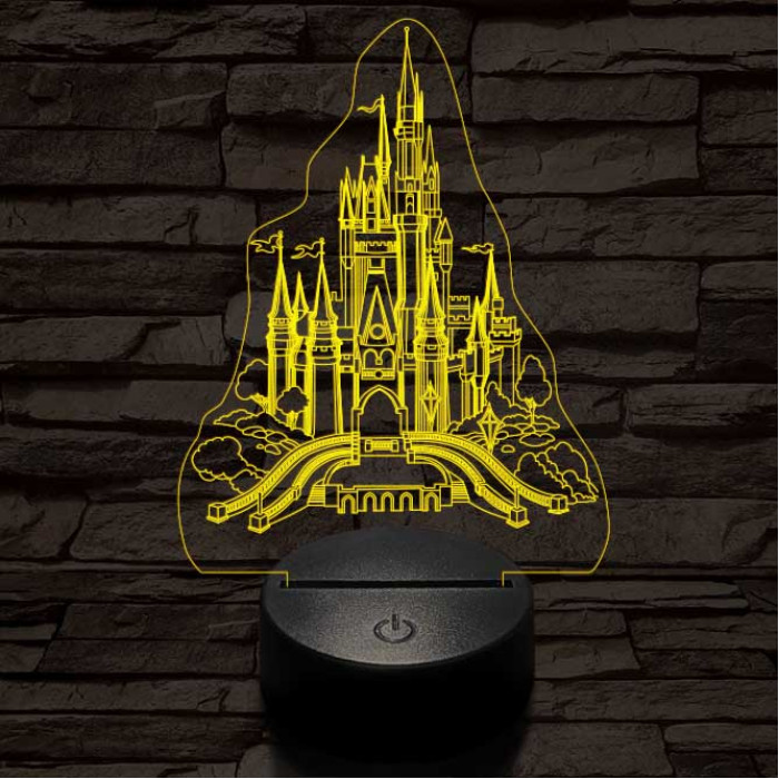 Kastély 7 színű 3D led lámpa