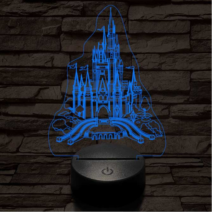 Kastély 7 színű 3D led lámpa