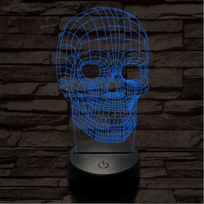 Koponya térhálós 7 színű 3D led lámpa