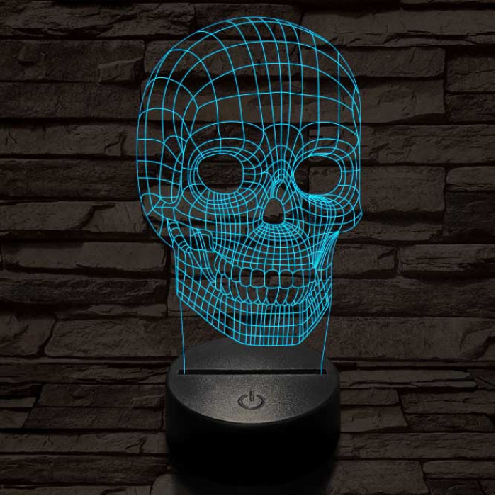 Koponya térhálós 7 színű 3D led lámpa
