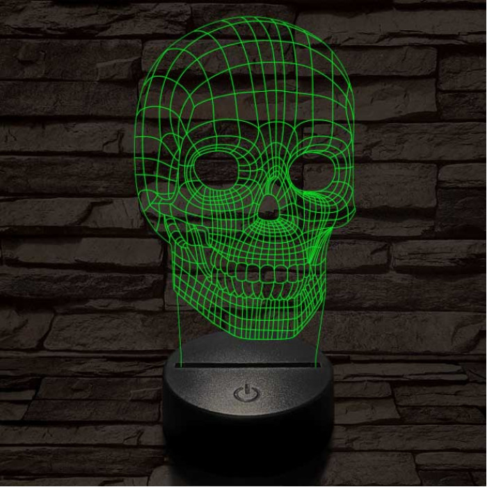 Koponya térhálós 7 színű 3D led lámpa