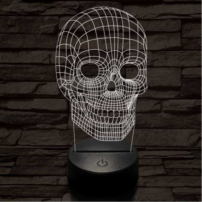 Koponya térhálós 7 színű 3D led lámpa