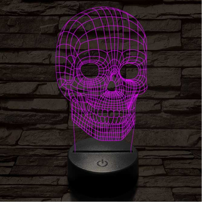 Koponya térhálós 7 színű 3D led lámpa