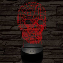 Koponya térhálós 7 színű 3D led lámpa