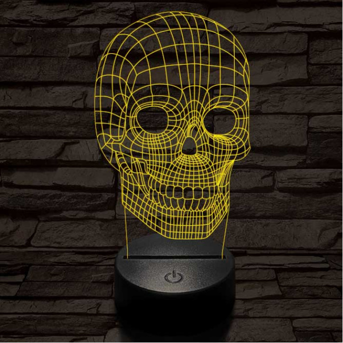 Koponya térhálós 7 színű 3D led lámpa