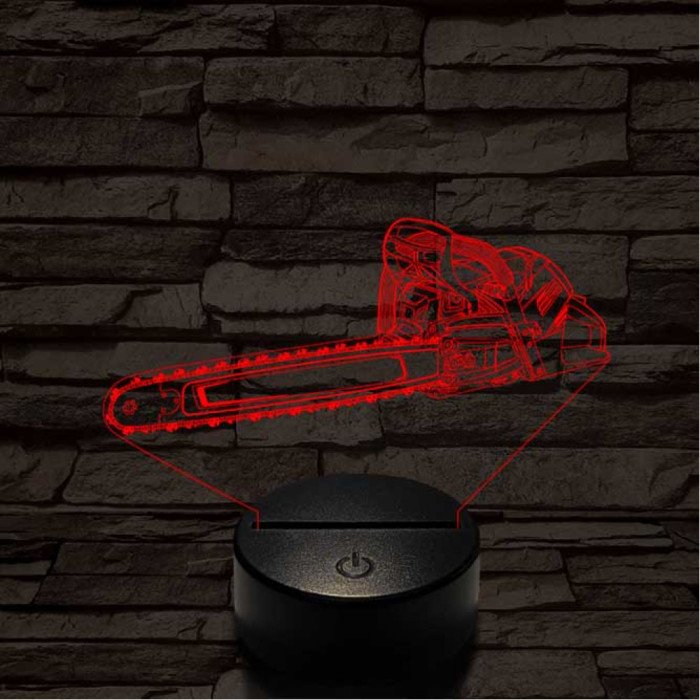 Láncfűrész 7 színű 3D led lámpa