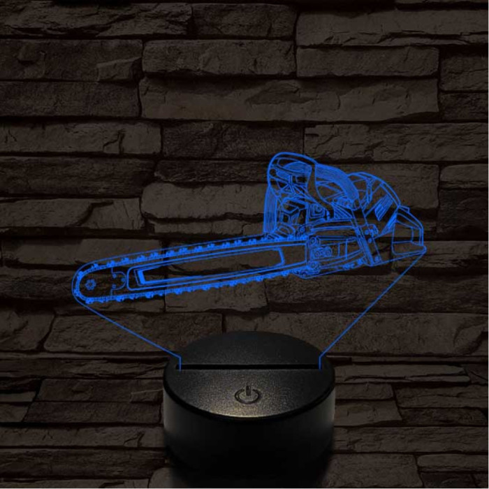 Láncfűrész 7 színű 3D led lámpa