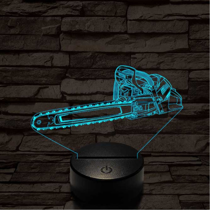 Láncfűrész 7 színű 3D led lámpa