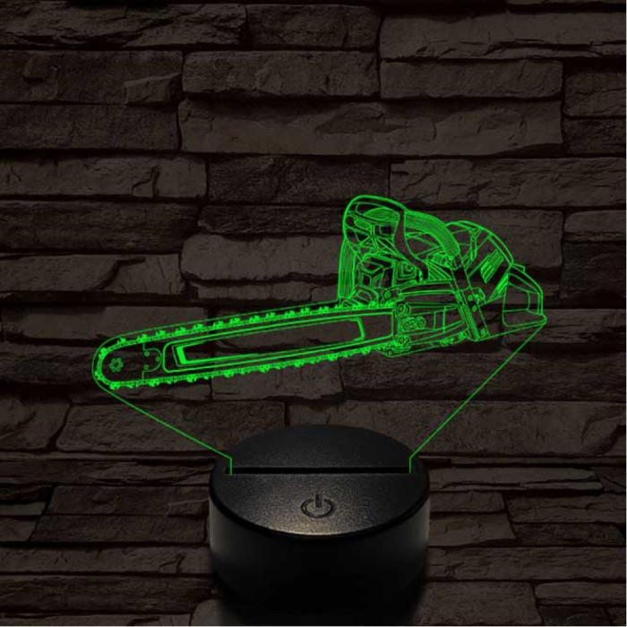 Láncfűrész 7 színű 3D led lámpa