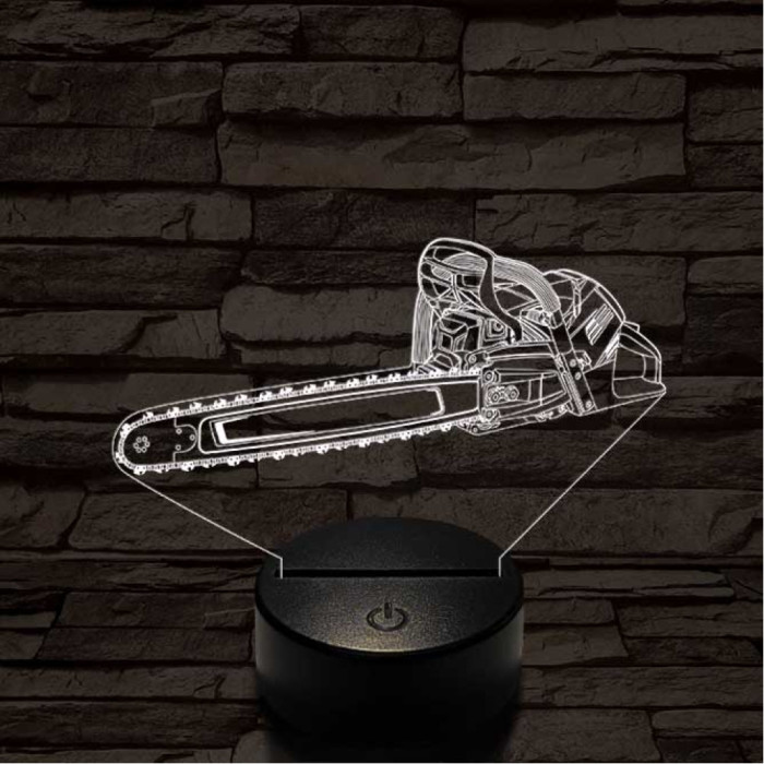 Láncfűrész 7 színű 3D led lámpa